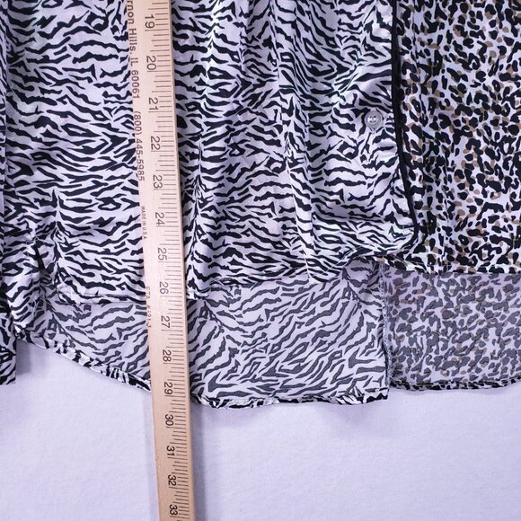 BB Dakota Pajama Set Shirt and Shorts Animal Print Satin Zebra Leopard Sleepwear - Picture 5 of 16